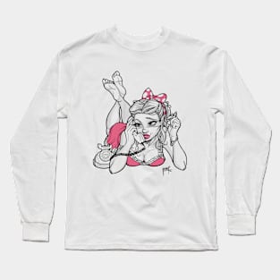 Phone pin-up Long Sleeve T-Shirt